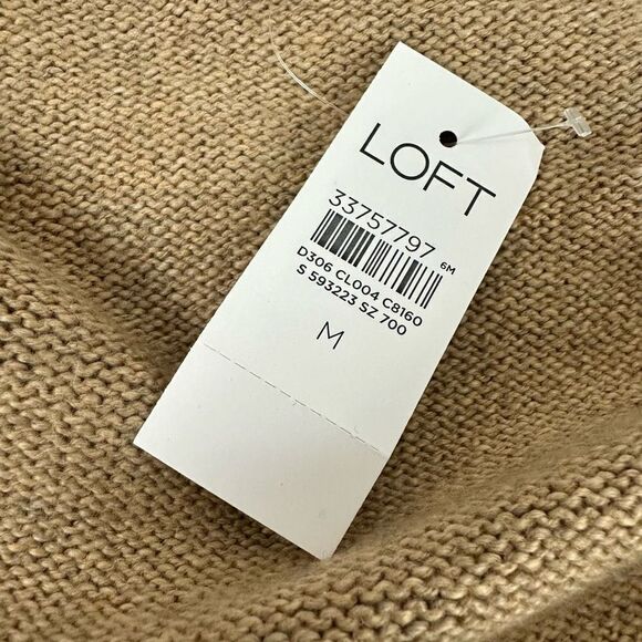 Loft Womens M Longline Belted Cardigan Sweater Neutral Chunky Colorblock Stripe - Picture 7 of 10